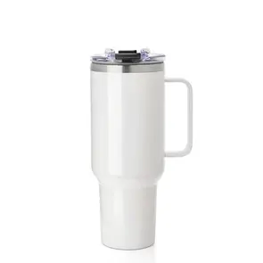 Galaxy 40oz (1160ml) Travel Mug with Metal Handle Glossy White