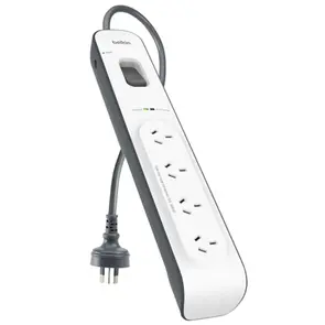 Power Surge Protector 4 Outlet Strip with 2m Cord