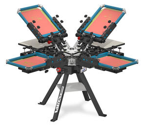 Vastex V-1000 Commercial Screen Printing Press 4 Station 4 Colour