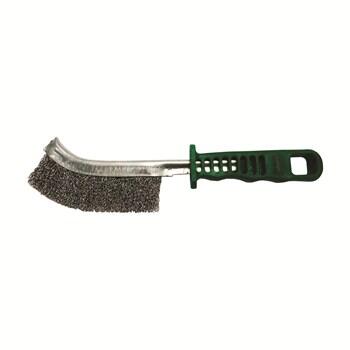 Hand Brush CR Stainless Green Plastic Handle