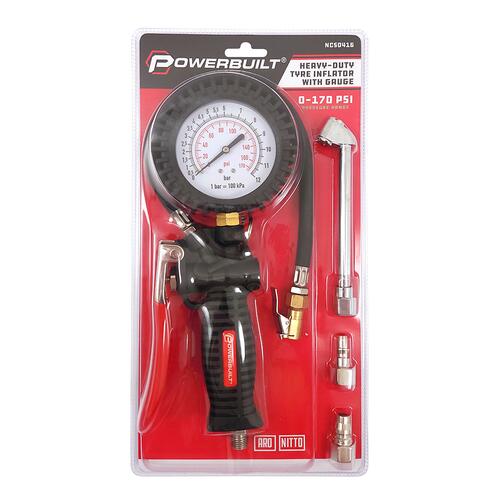 Heavy-Duty Tyre Inflator with Gauge