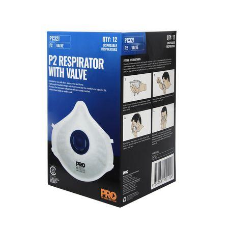 Dust Masks P2+Valve 12 Pack