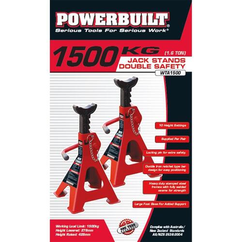 Jack Stands 1500kg 1.6Ton (Double Safety)