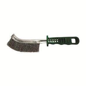 Hand Brush CR Stainless Green Plastic Handle