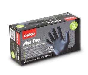 High Five Black Heavy Duty Nitrile Glove Box of 100