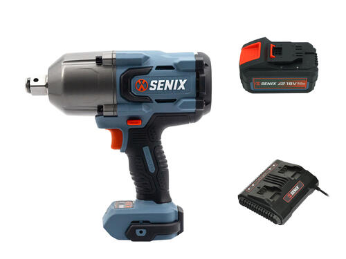 Senix X2 18V 3/4" Impact Wrench + 18V Dual Battery Charger + 18V Battery 8AH