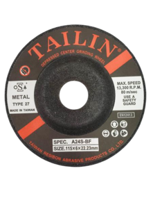 TAILIN General Purpose D/C Grinding Disc 115x6.0x22mm A24S 2.0G 0450