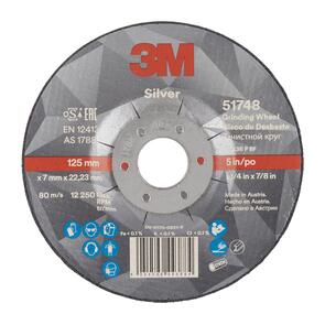 3M 51748 Silver D/C Grinding Disc E 125x7.0mm