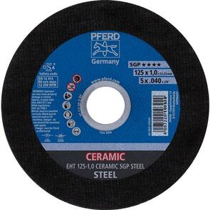 PFERD Ceramic Cut Off Disc EHT 125x1.0mm SGP Steel  (103920)