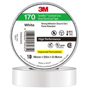 3M 170 Temflex PVC Electrical Tape 18.0mm White