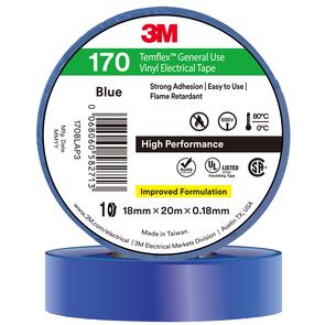 3M 170 Temflex PVC Electrical Tape 18.0mm Blue