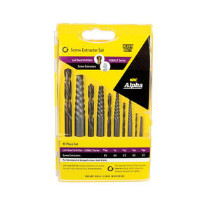 ALPHA Drill Set Screw Extractor & Left Hand Cobalt Drill Set 10 piece