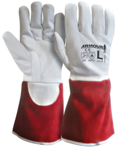 ARMOUR TIG Welding Kevlar Lined Glove XLarge (Red Cuff)