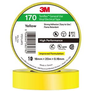 3M 170 Temflex PVC Electrical Tape 18.0mm Yellow