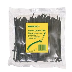TRIDON Cable Tie 250 x 5.0mm Black CTB255BK [500]