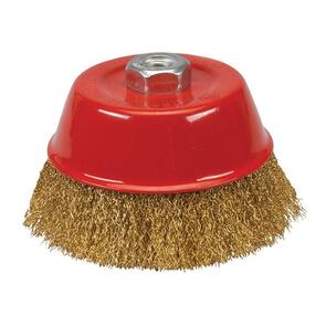 G.WENDT Crimped Wire Brass Coated Cup Brush 125xM14 30G