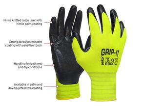 ESKO E300 Grip-It Hi-Vis Nitrile Glove Size 7 (Small)