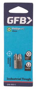 GFB 002C #2 Phillips Bit 25mm (2 Pack)