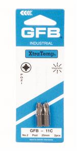 GFB 011C #2 Pozi Bit 25mm (2 Pack)