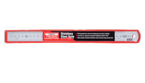 TOLEDO Stainless Steel Ruler Metric/Imperial  300mm/12" - Red
