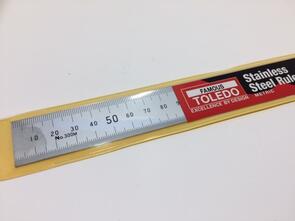 TOLEDO Stainless Steel Ruler Metric  300mm - Yellow