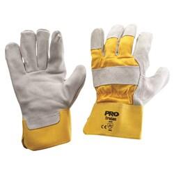 PRO Yellow/Grey Leather Buffer Gloves 940GY