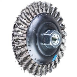 PFERD Threaded Bevel Brush, Knotted POS KBG 12515/M14 Inox 0,35