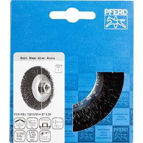 PFERD Threaded Bevel Brush, Crimped POS KBU 10010/M14 Steel 0,35