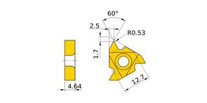 MITSUBISHI Insert, Threading MMT22ERN60 VP10MF