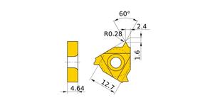 MITSUBISHI Insert, Threading MMT22IR450ISO VP10MF