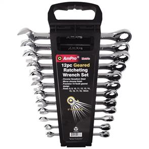 AmPro T41487 Gear Wrench Set 12Pce