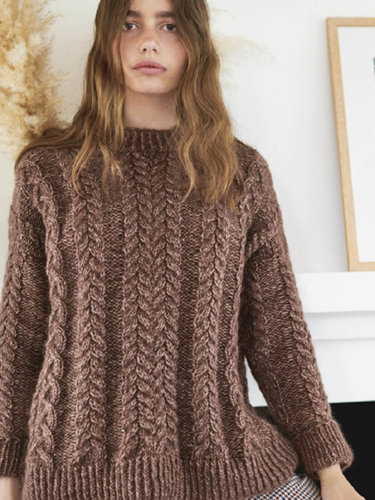 Sandhurst Knitting Pattern Sandnes Garn Knitting Pattern - Cable Sweater | The Ribbon Rose