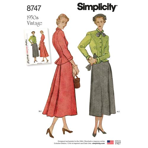 Simplicity Pattern 8747 Women's Vintage Suit | The Ribbon Rose