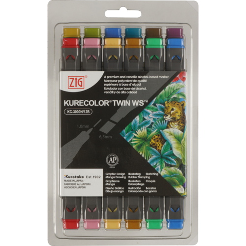 Dull Objects Set KURETAKE ZIG KURECOLOR Twin WS 12 colour set - Dull Colors | The Ribbon ...