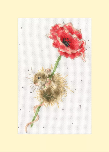 Bothy Threads Poppy Mouse - Thread & Fabric Pack | The Ribbon Rose