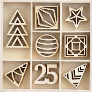 Kaisercraft Wood Embellishments - Starry Night, 40/Pkg