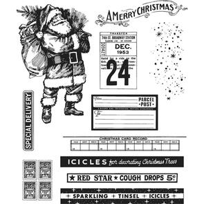 Stampers Anonymous Tim Holtz Cling Stamps 7"X8.5" - Vintage Holidays
