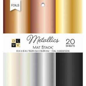 DCWV Single-Sided Cardstock Stack 6"X6" 20/Pkg - Metallics Foil Solid
