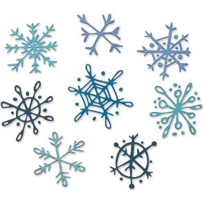Sizzix Tim Holtz Die Set 8PK - Scribbly Snowflakes