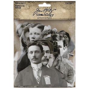 Idea-Ology Tim Holtz Paper Dolls Die-Cuts 42/Pkg - Portraits