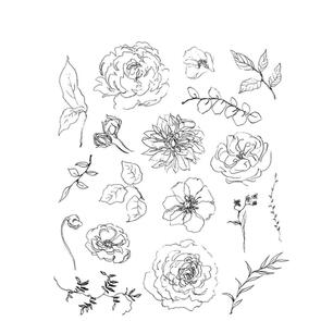Stampers Anonymous Tim Holtz Cling Stamps 7"X8.5" - Floral Elements