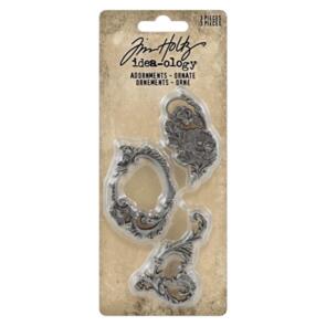 Idea-Ology Tim Holtz Metal Adornments 3/Pkg - Ornate