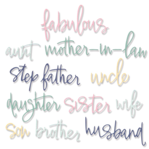 Sizzix Thinlits Dies By Debi Potter 13/Pkg - Fabulous Family Names