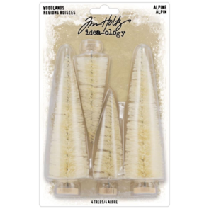 Idea-Ology Tim Holtz Woodland Trees Alpine 4/Pkg - Natural 3.5" & 5"