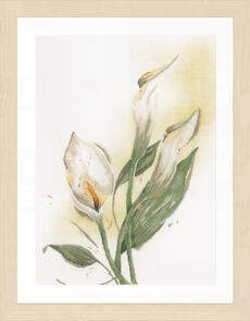 Lanarte Cross Stitch Kit - Calla lily flower (on Linen)