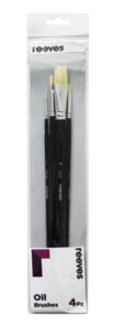 Reeves Oil Colour Hog Brush Pack/4 - Long Handle
