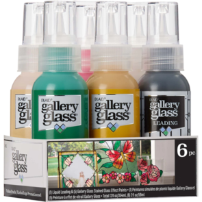 FolkArt Gallery Glass 59ml Floral Set Of 6