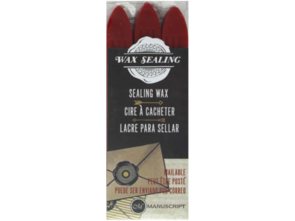 Manuscript Sealing Wax W/Wick Pack of 3 Red