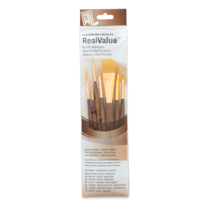 Princeton Real Value SH Gold Pack (Round 5/0, 0, 5, Liner 2, Shader 2, 8, Wash 3/4")