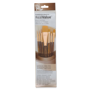 Princeton Real Value SH Gold Pack (Round 2, 4, Liner 00, Shader 2, 6, Angle 1/4", Wash 3/4")